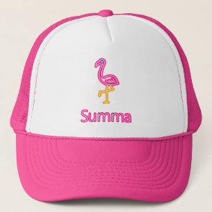 Neon Rosa Flamingo Sommer Truckerkappe