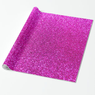 Neon rosa Glitzer Geschenkpapier