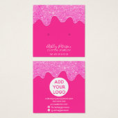 Neon rosa Glitzer Tropfen Ohrringe anzeigen (Vorne & Hinten)