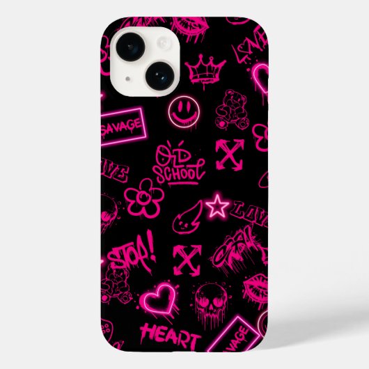 Neon rosa Graffiti iPhone Gehäuse Case-Mate iPhone Hülle (Rückseite)
