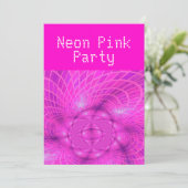 Neon rosa Party Einladung (Stehend Vorderseite)