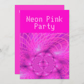 Neon rosa Party Einladung (Vorne/Hinten)