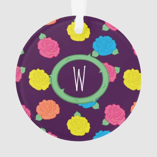 Neon-Rose Akryler Ornament (Rückseite)