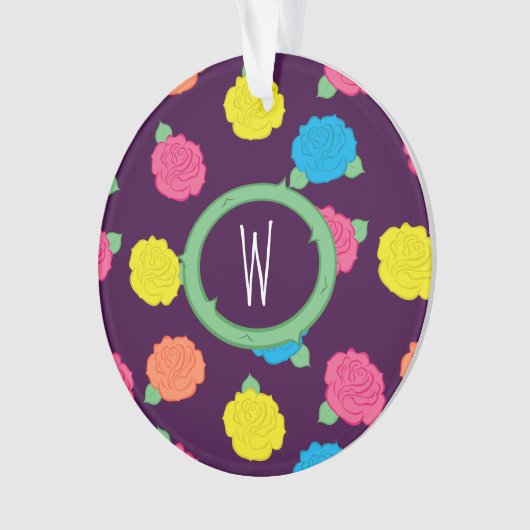 Neon-Rose Akryler Ornament (Vorderseite)