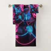 Neon Rose & Butterfly Badhandtuch Set (Insitu)