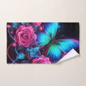 Neon Rose & Butterfly Badhandtuch Set (Handtuch)