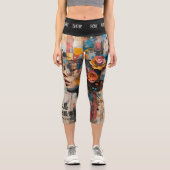 NEON ROSE CAPRI LEGGINGS (Vorderseite)