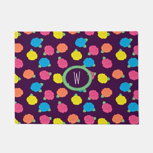 Neon Rose Doormat Fußmatte (Vorderseite)
