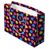 Neon Rose Geschenktasche Große Geschenktüte (Rückseite Schrägansicht)