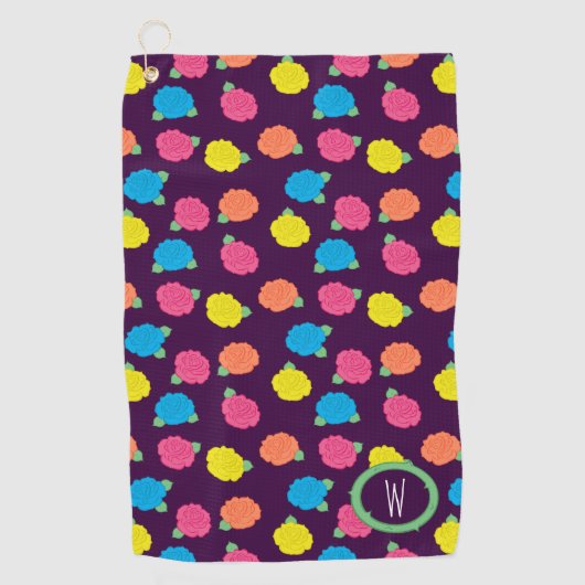 Neon Rose Golfhandtuch (Vorderseite)