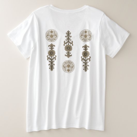 NEON ROSE GROßE GRÖßE T-Shirt (Design Rückseite)