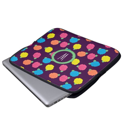 Neon Rose Laptop Sleeve (Vorne Knopf)