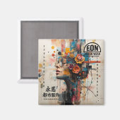 NEON ROSE MAGNET (Vorderseite/Rückseite)