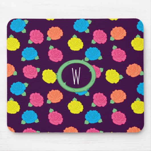 Neon Rose Mouse Pad Mousepad (Vorne)
