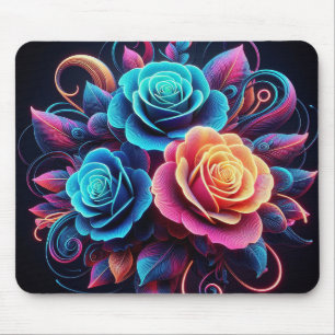 Neon Rose Mousepad