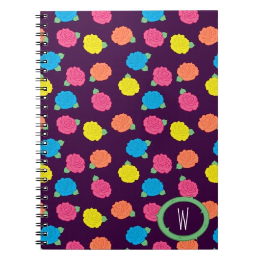 Neon Rose Notebook Notizblock (Vorderseite)