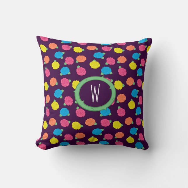 Neon Rose Pillow Kissen (Vorderseite)