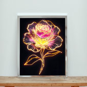 Neon Rose Poster