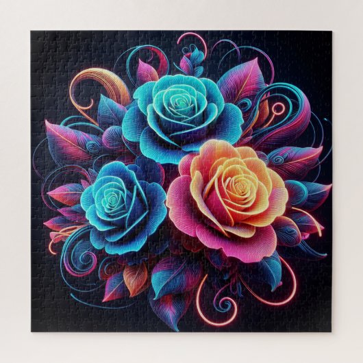 Neon Rose Puzzle (Vertikal)
