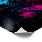 Neon-Rose Retro Poster (Ecke)
