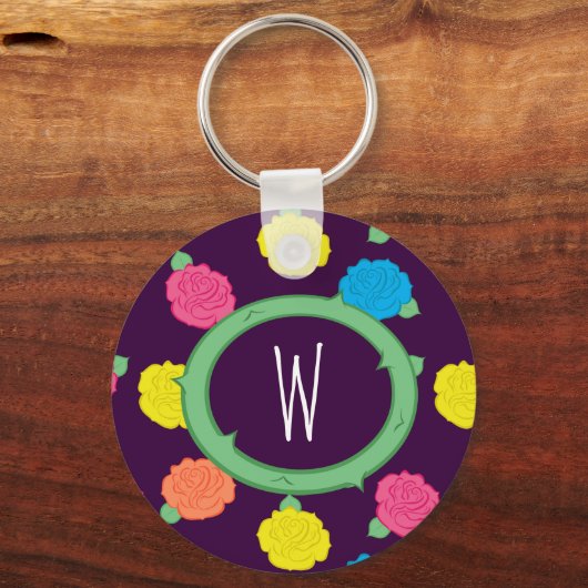 Neon Rose Schlüsselanhänger (Vorderseite)