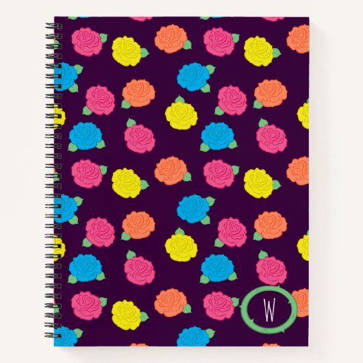 Neon Rose SpiralNotebook Notizblock (Vorderseite)