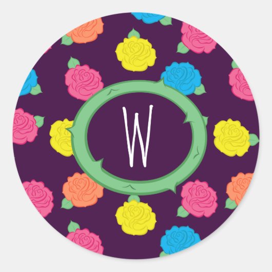 Neon Rose Sticker (Vorderseite)