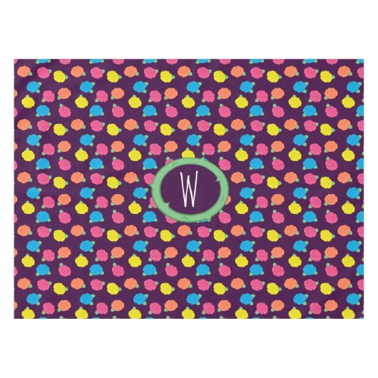 Neon Rose Tablette Tischdecke (Vorderseite (Horizontal))