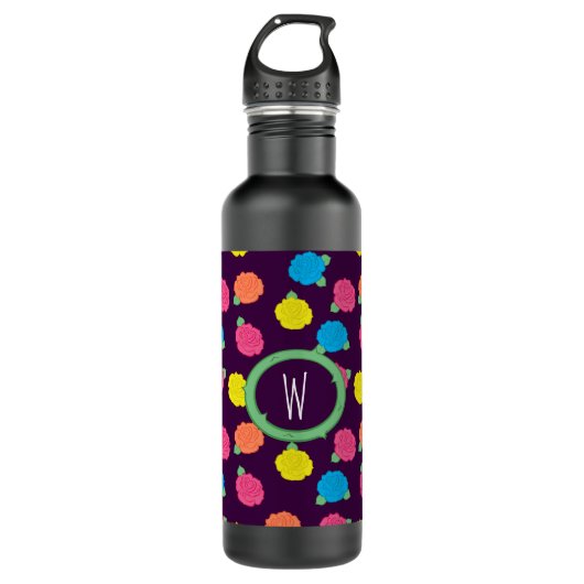 Neon Rose Wasser Flasche Edelstahlflasche (Vorderseite)
