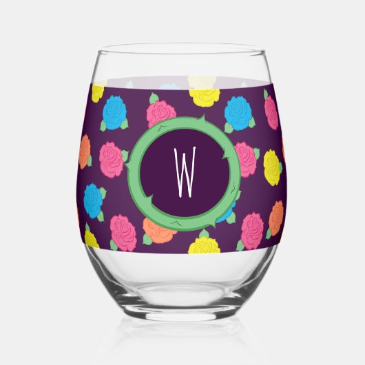 Neon Rose Weinglas Ohne Stiel (Vorderseite)