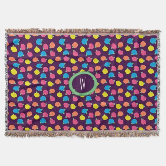 Neon Rose werfen Blanket Decke (Vorderseite)
