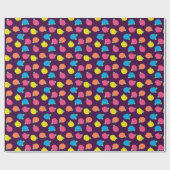 Neon Rose Wrapping Paper Geschenkpapier (Flach)