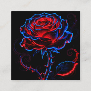 Neon-Rosen-Geschäftskarte Quadratische Visitenkarte