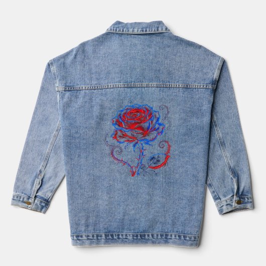 Neon Rot Blau Rose Glow Jacke (Rückseite)