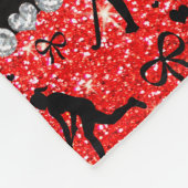 Neon Rot Glitzer Hockey Herzen Bows Fleecedecke (Ecke)