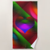 Neon Rot, Rosa, Orange Green Strandtuch (Vorderseite)