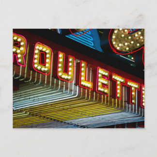 Neon Roulette-Zeichen im Casino, Las Vegas, Nevada Postkarte
