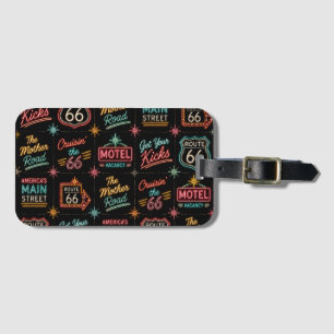 Neon Route 66 Reisetaschen-Stil Gepäckanhänger