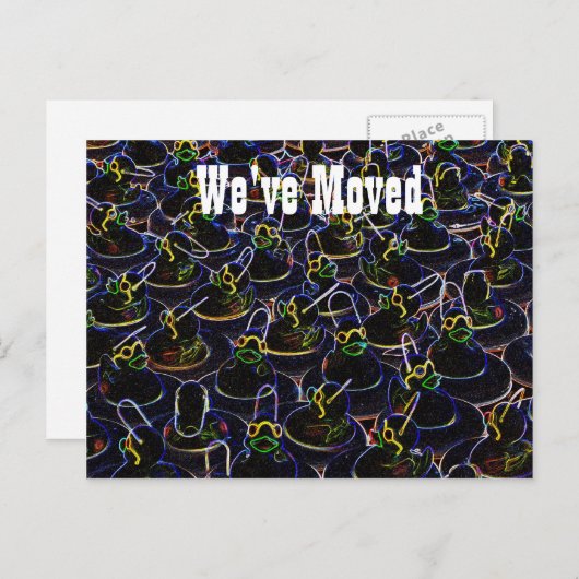 Neon Rubber Encks Niedlich neue Adresse Postkarte (Vorne/Hinten)