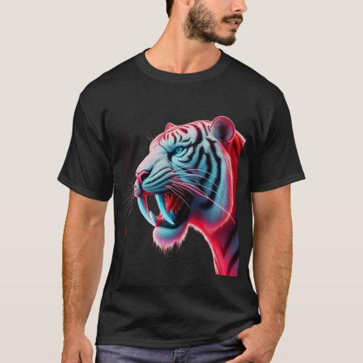 Neon Saberzahntiger T-Shirt (Vorderseite)