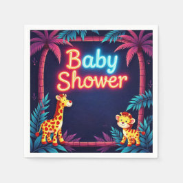 Neon Safari Baby Dusche Napkins Serviette