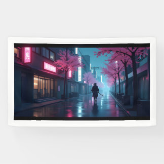 Neon-Samurai-Nächte – Retro-Anime-Tokio-Kunst Banner