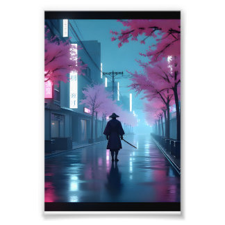 Neon Samurai Nights – Cyberpunk Tokyo Anime Poster