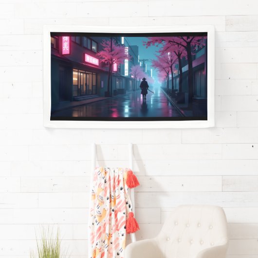 Neon Samurai Nights – Retro Anime Tokyo Art Banner (Insitu)
