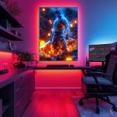 Neon Samurai Warrior - Cyberpunk Bushido Poster