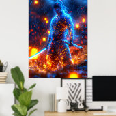 Neon Samurai Warrior - Cyberpunk Bushido Poster (Heimbüro)
