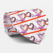Neon Sand Hearts Krawatte (Gerollt)