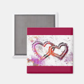 Neon Sand Hearts Magnet (Vorderseite/Rückseite)
