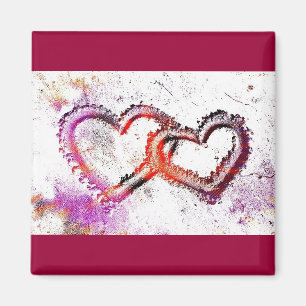 Neon Sand Hearts Magnet