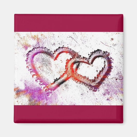 Neon Sand Hearts Magnet (Vorne)
